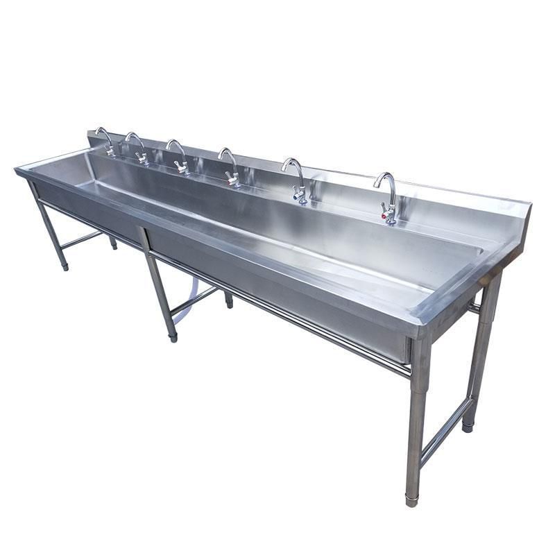 304商用不锈钢水槽单槽一体学校洗手洗碗池支架工厂长池洗手