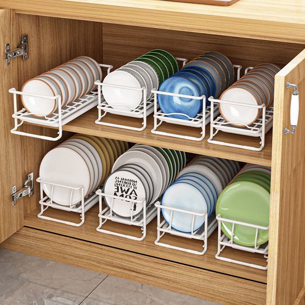 单层碗盘收纳放碗碟橱柜碗架小型柜内置物架厨房水槽沥水篮储物架