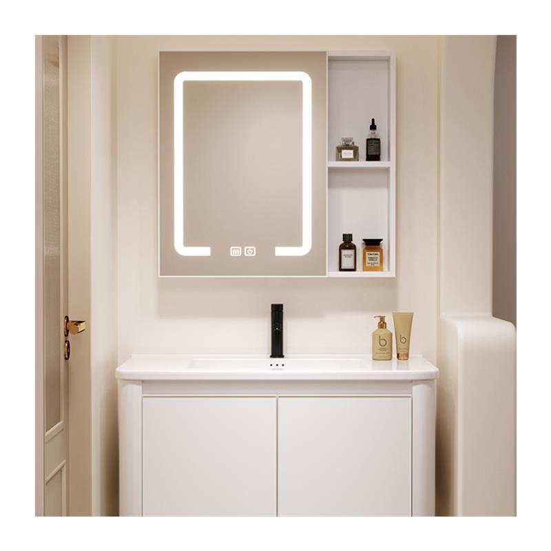太空铝浴室柜组合一体陶瓷洗手盆卫生间洗漱台洗手池面盆智能镜柜