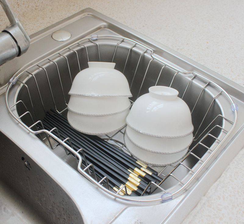 厨房304沥水架水槽碗碟架不锈钢洗菜盆沥水篮水池放碗篮置物架