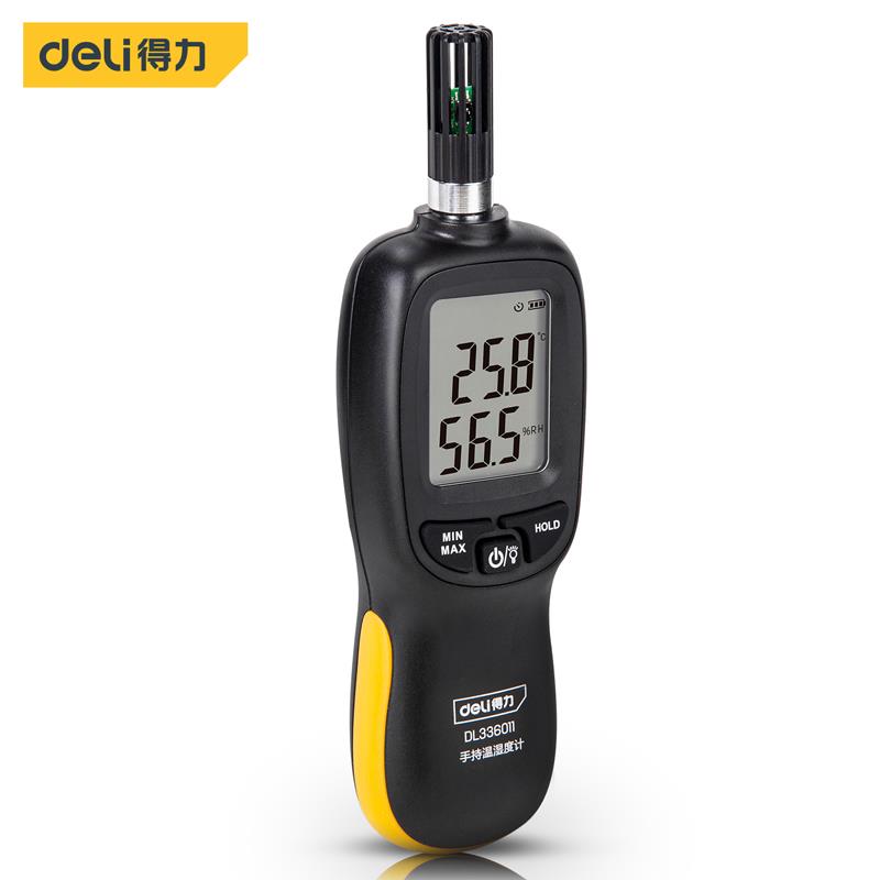 得力工具 数显温湿度计工业级手持式高精度便携式测温仪 DL336011