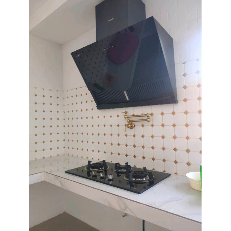 新款慕德 厨房水龙头 全铜仿古单孔黑色金色入墙折叠式可旋转拉伸