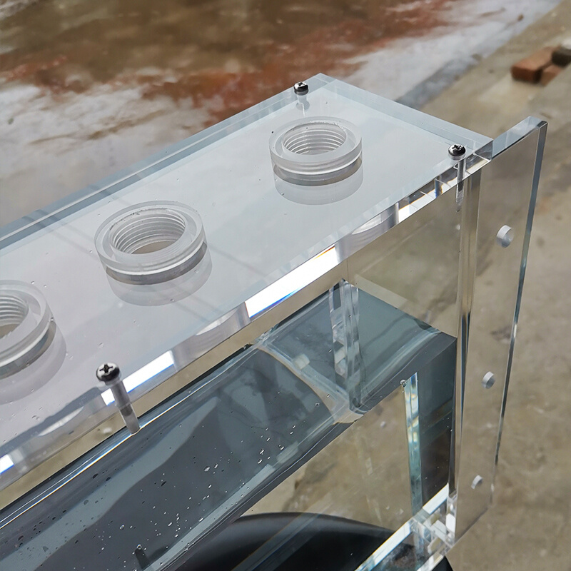 透明亚克力水箱定制方盒水槽有机玻璃流通池PH水质检测实验反应器