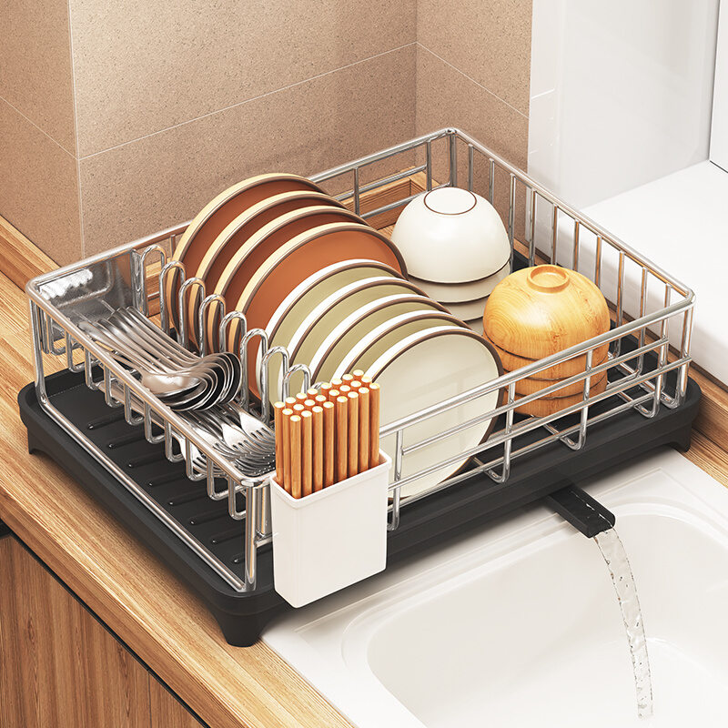 304不锈钢厨房碗碟置物架台面沥水碗架家用水槽晾碗筷碗盘收纳架