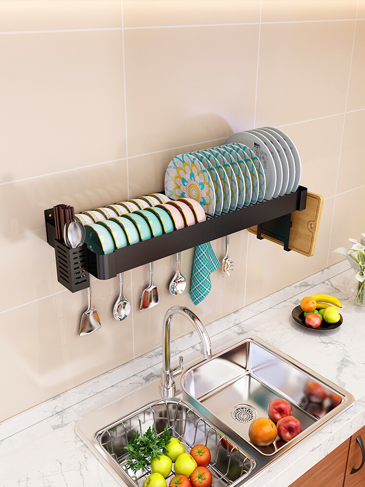 销厨房水槽置物架壁挂式沥水碗架多功能水池洗碗槽放碗盘碗碟收纳