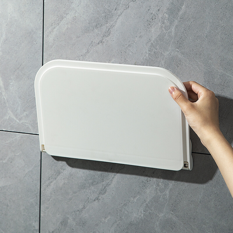壁挂折叠置物架浴室卫生间免打孔放毛巾手机杂物简约塑料收纳托架