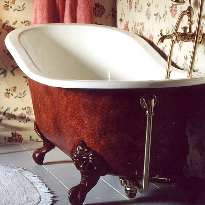 美景P6搪瓷铸铁贵妃浴缸欧式独立式仿古典大浴盆定制颜色尺寸1.5M