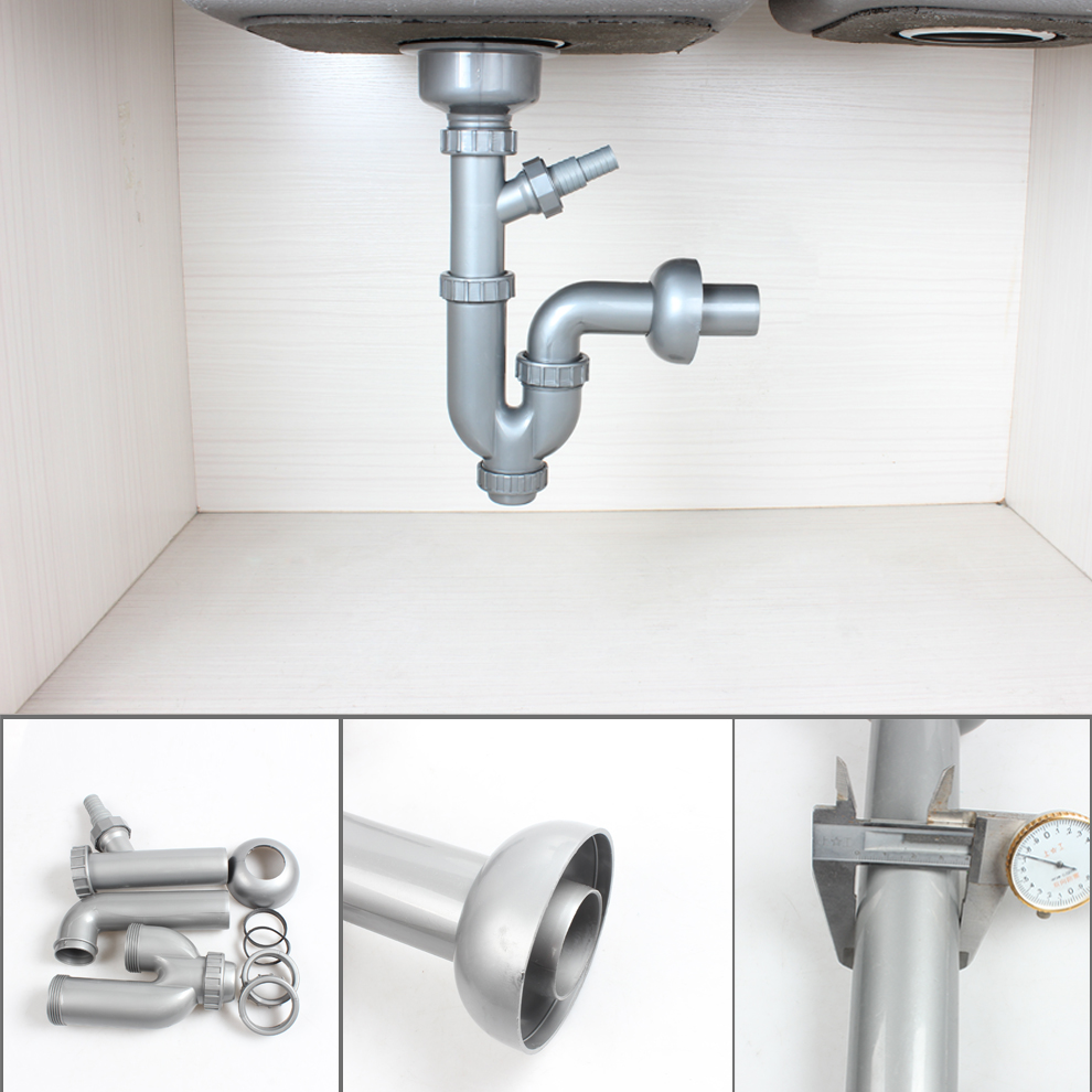 天力厨房水槽单槽强排下水管 接洗碗机落水管 4公分硬管GF004C001