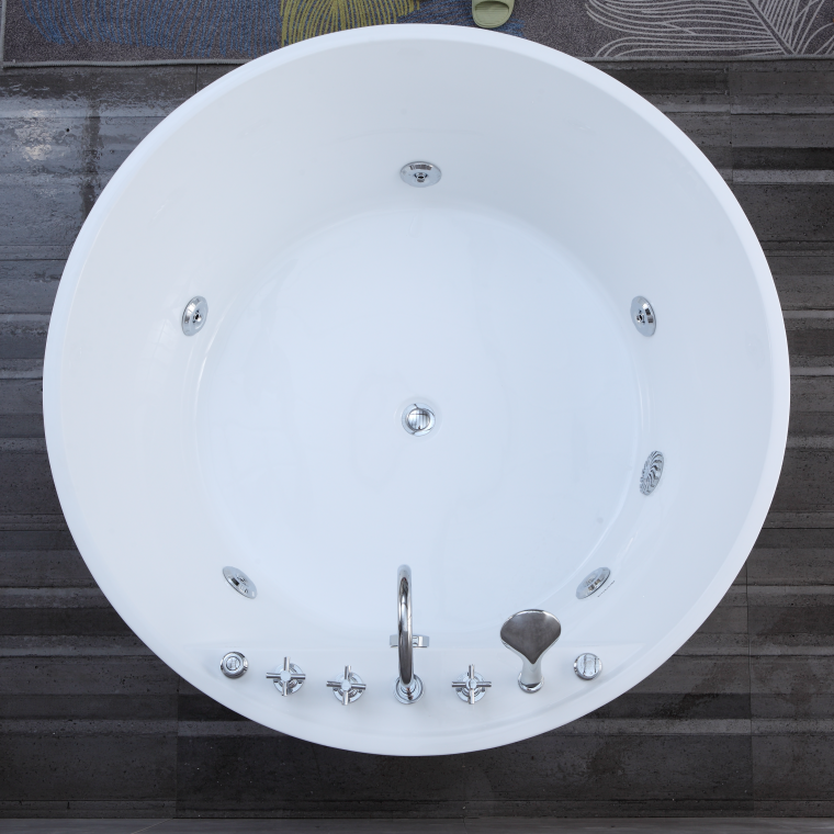 靓勒亚克力家用圆形浴缸 小户型独立式按摩恒温酒店民宿1.1-1.6米