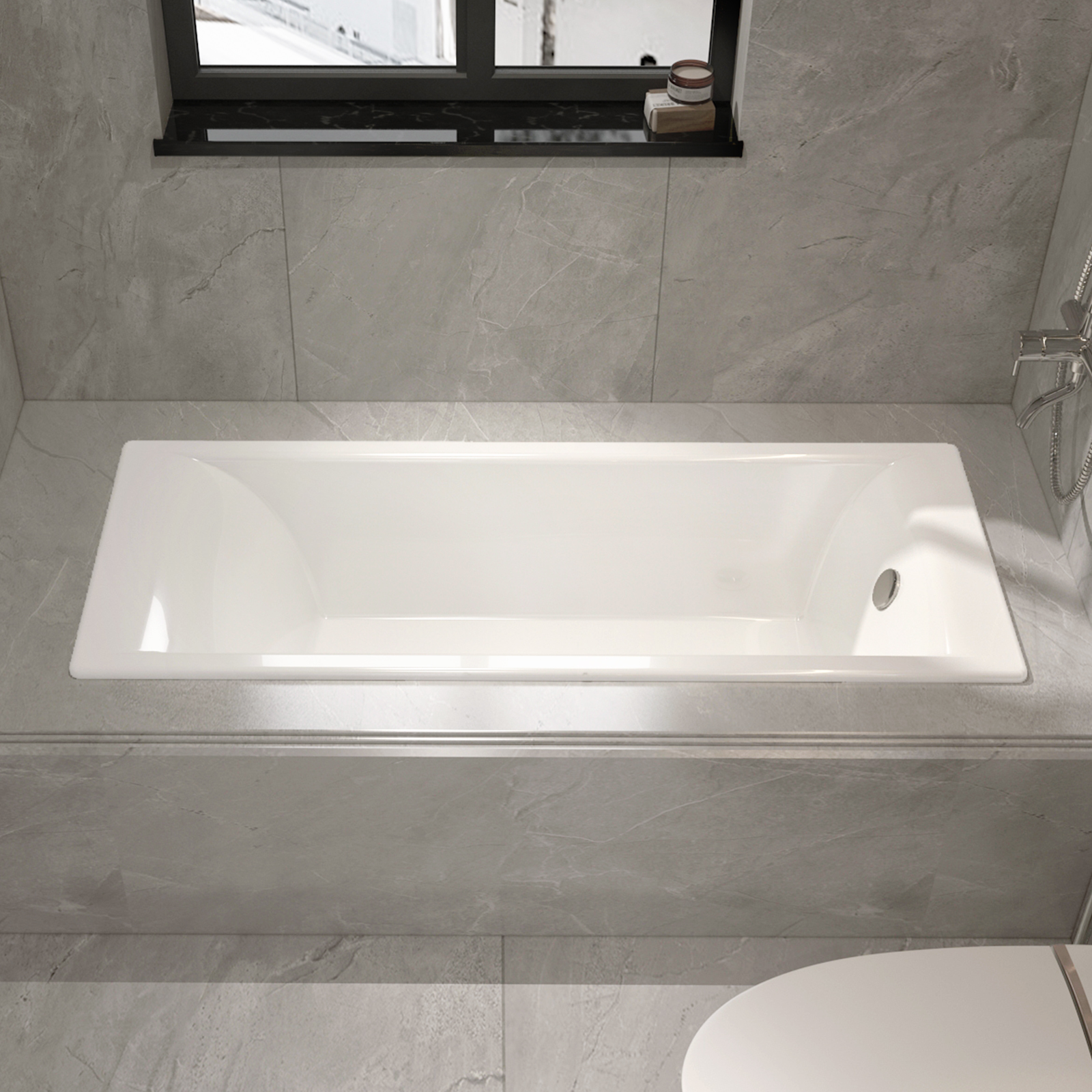 坐式单人卫生间方形搪瓷铸铁陶瓷嵌入式浴缸家用小户型成人贝格莱