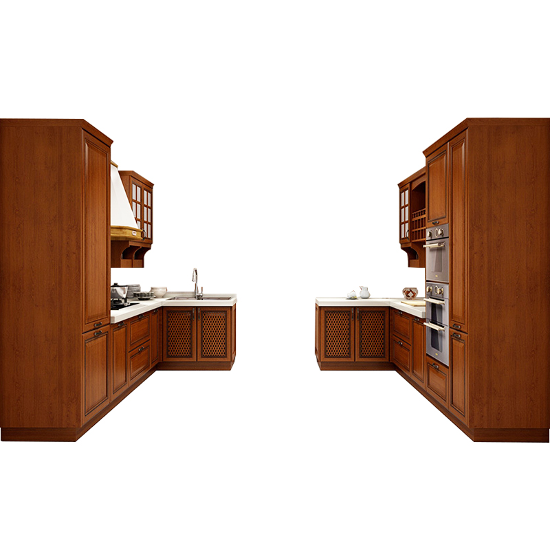 定制新款欧派橱柜整体橱柜定制灶台板石英石台面实木厨房橱柜尼西
