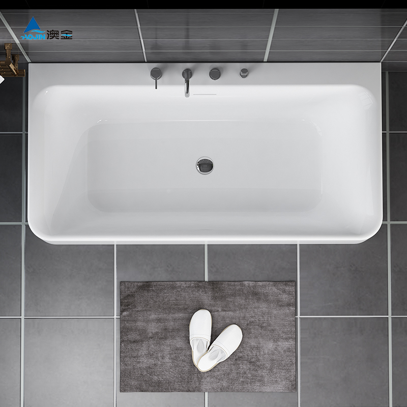 澳金独立式浴缸家用卫生间欧式浴缸1.3米小户型靠墙款浴缸