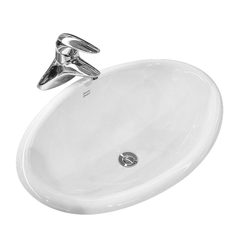 美标卫浴 0431台上盆半嵌入式卫生间陶瓷洗脸盆单盆洗脸池一体盆