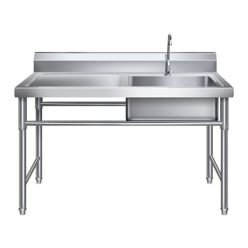 不锈钢小单水槽洗菜盆洗碗池带落地一体加支架子操作台斗池洗菜池