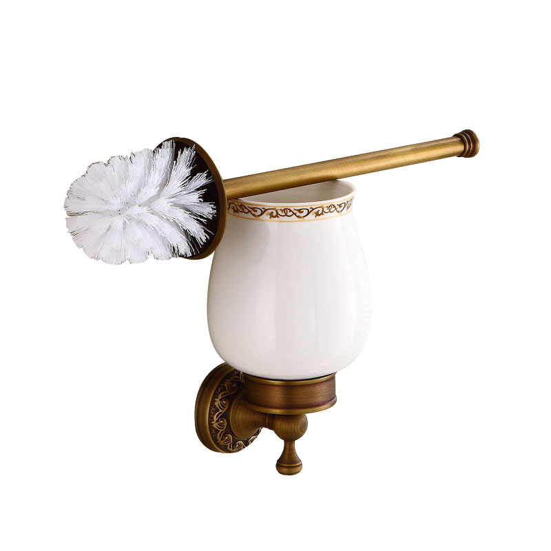 挂件卫浴陶瓷马桶马桶刷欧式架毛刷花厕所刷杯全铜头套仿古装清洁