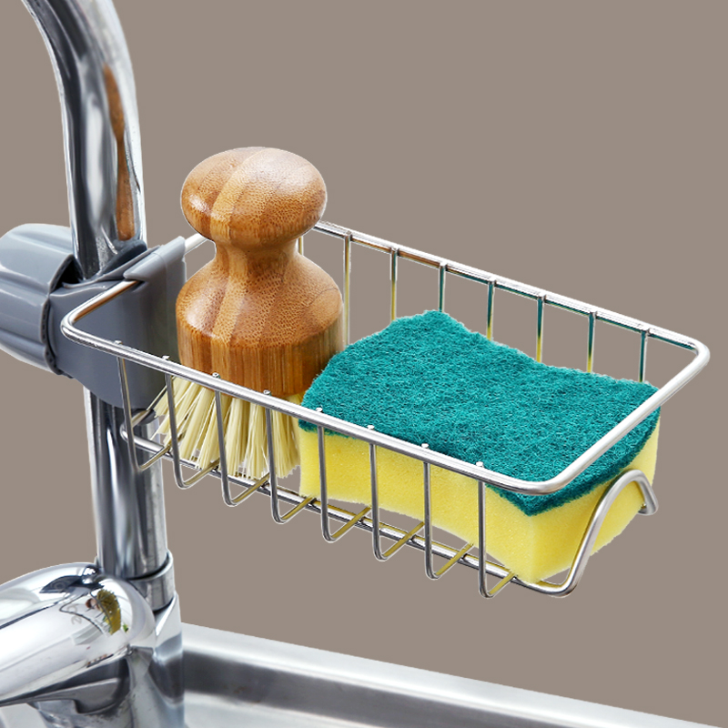 厨房水龙头置物架沥水篮水槽洗碗洗菜池抹布钢丝球海绵收纳沥水架