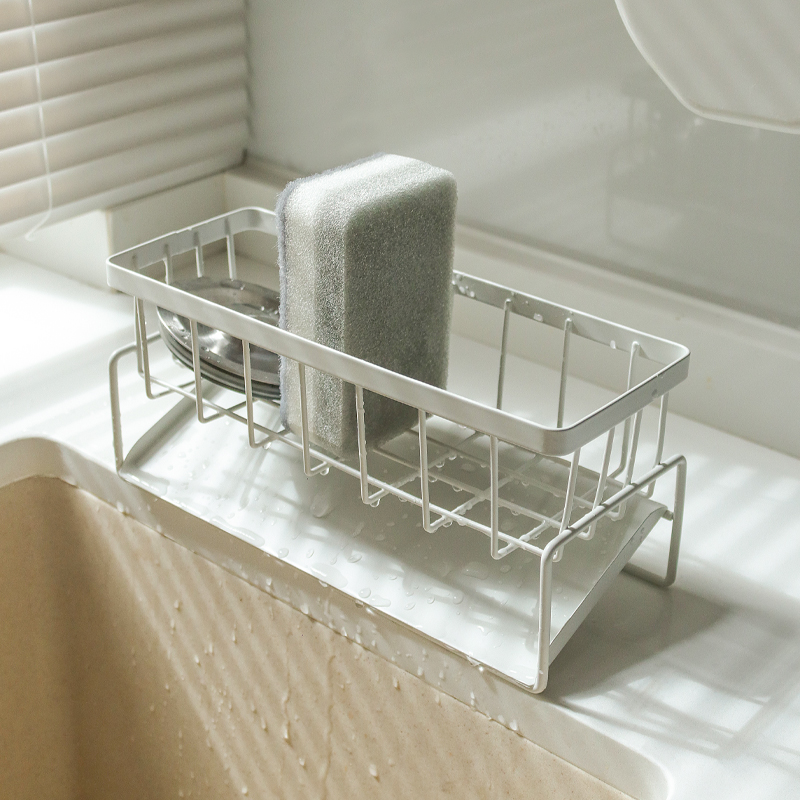 厨房沥水架水槽置物架放洗碗海绵抹布架子台面百洁布汲水收纳窄边