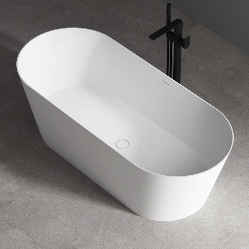 TW特拉维尔人造石浴缸双人家用薄边轻奢独立式椭圆形大人泡澡浴盆