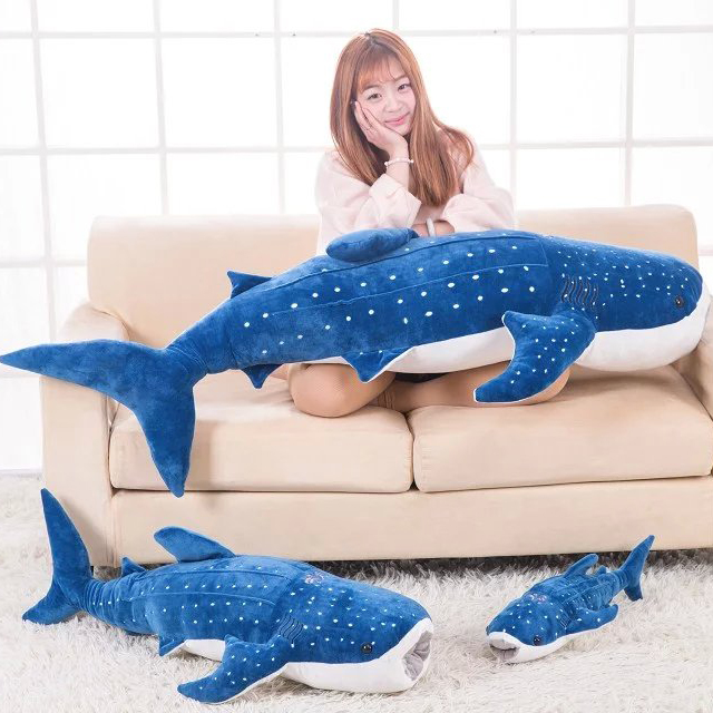 正品蓝鲸鱼公仔抱枕靠垫海豚鲸鲨鱼玩偶毛绒玩具布娃娃午睡枕儿童