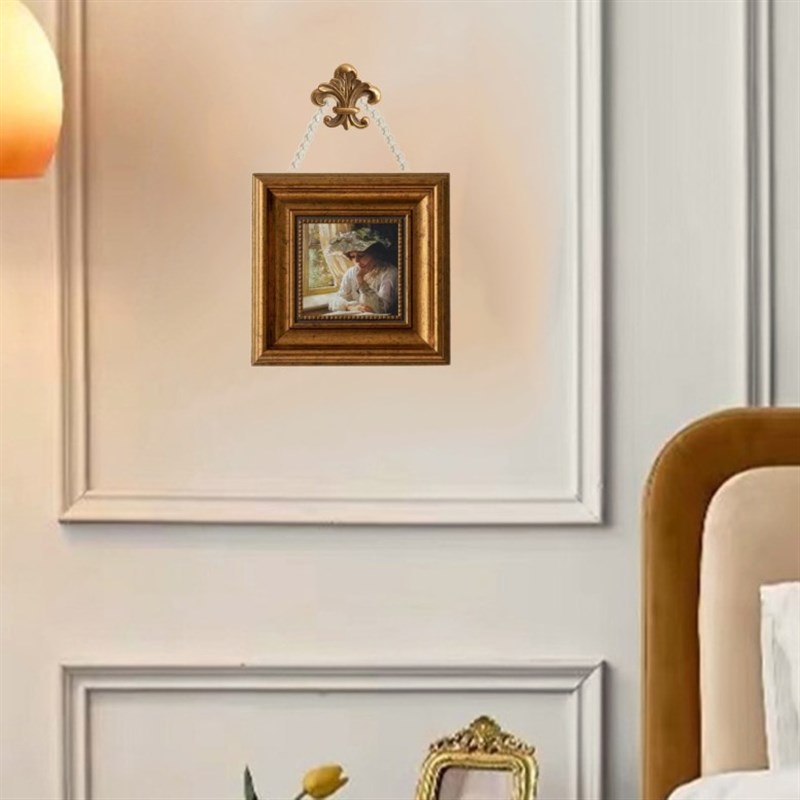 复古珍珠挂画欧式复古小众中古现代装饰画法式家居装饰照片墙定制