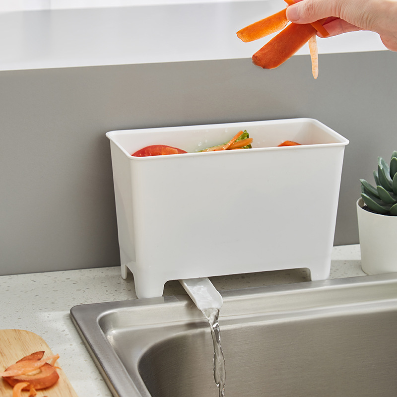 厨房可沥水垃圾桶家用水槽饭菜残渣过滤置物篮洗菜收纳桶厨余收纳