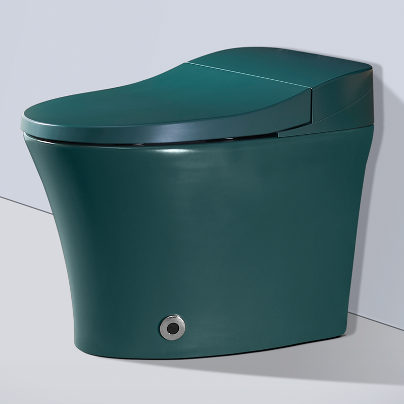 日本创意即热全自动翻盖家用坐便器电动座便哑光绿一体式智能马桶
