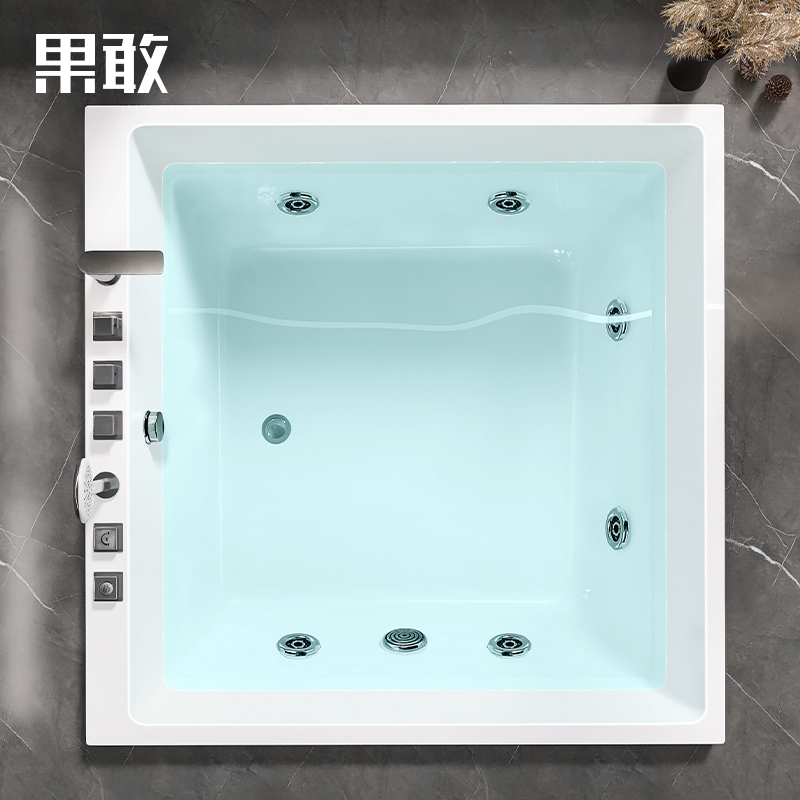 果敢方形嵌入式亚克力浴缸冲浪按摩家用成人浴池0.95-2米762