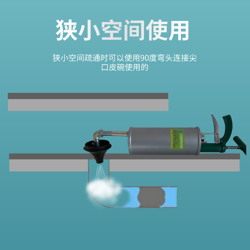 一炮通管道疏通器高压厨房家用通下水道堵塞工具厕所马桶疏通神器