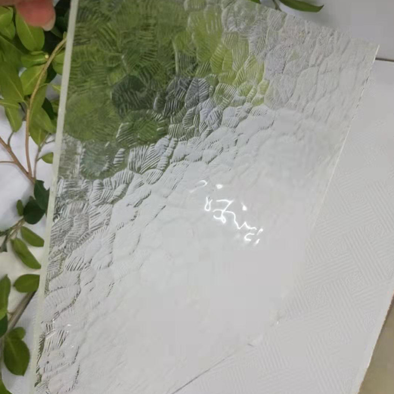 普白/超白石头纹玻璃卫浴屏风门窗隔断玻璃-可上彩色压花玻璃定制