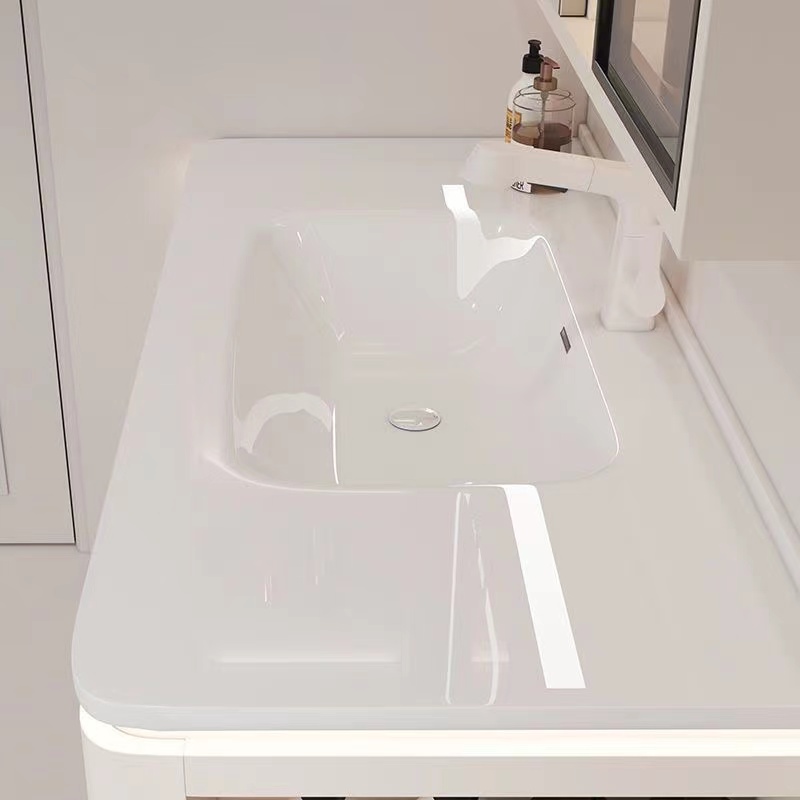 新款陶瓷一体盆浴室柜组合卫生间洗漱台侧边柜洗手池卫浴洗脸盆柜
