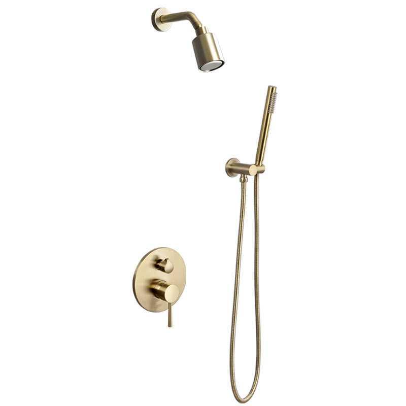 欧式全铜暗装金色暗藏淋浴器入墙式冷热水家用淋雨花洒套装