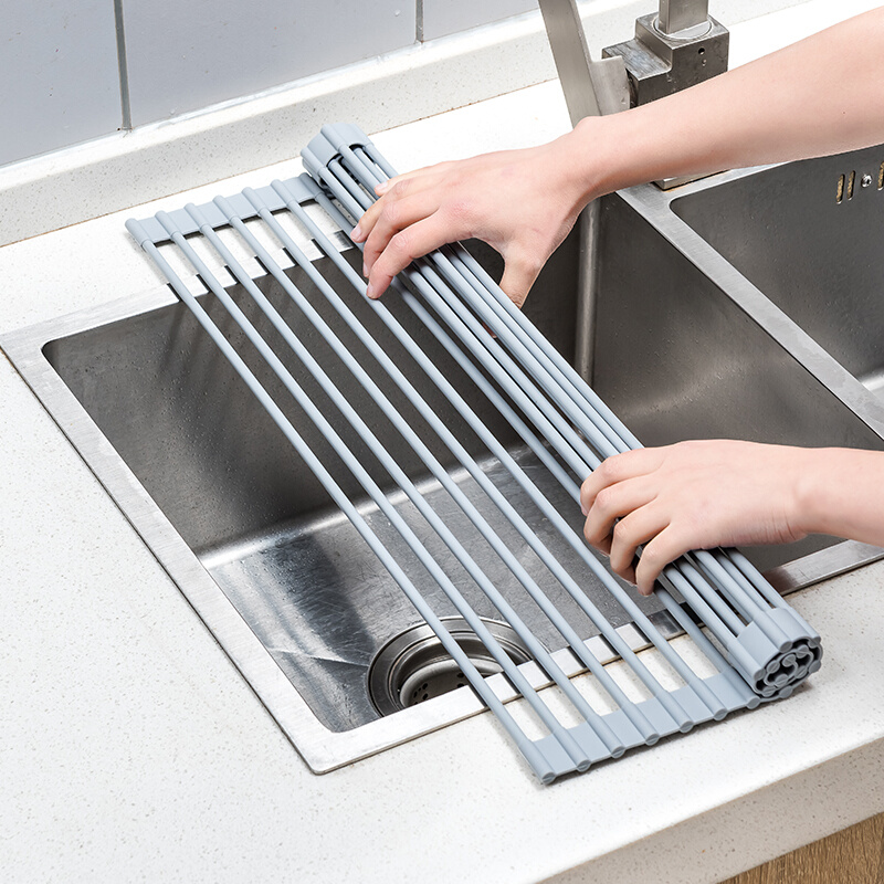 水槽沥水架碗碟收纳架子洗碗池放碗筷沥水篮水池可折叠厨房置物架