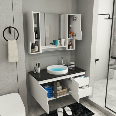 浴室柜组合小户型卫生间洗漱台洗脸盆洗手面盆池现代简约镜柜卫浴