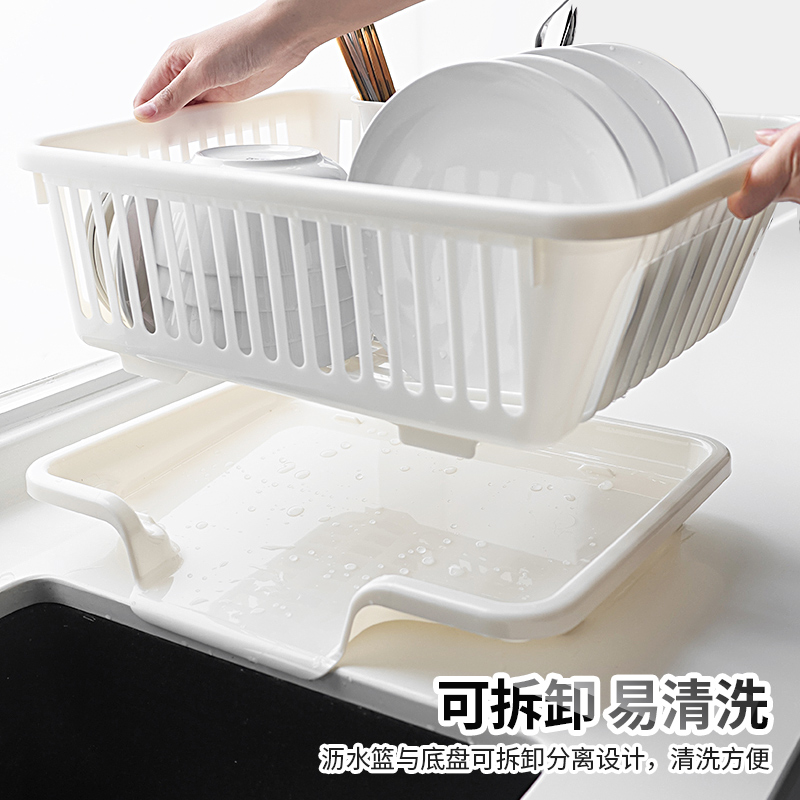 日本进口SANKO沥水架厨房水槽洗碗盘筷碟家用塑料碗架餐具收纳篮