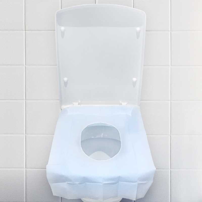 蓝加白防水一次性马桶垫60片粘贴旅行旅游酒店坐垫纸孕妇坐便垫-