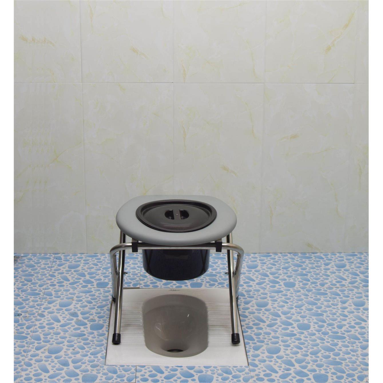 老人孕妇不锈钢折叠移动坐便器便携马桶厕所蹲凳残疾人大便坐便椅