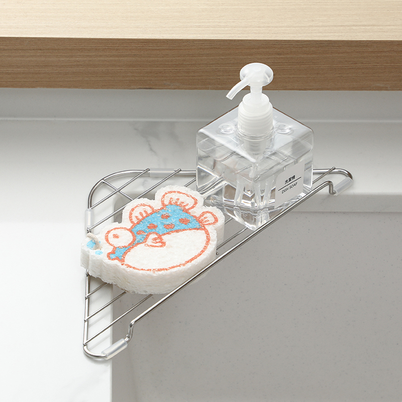 日本霜山304不锈钢沥水架厨房浴室洗漱杯子收纳架三角水槽置物架
