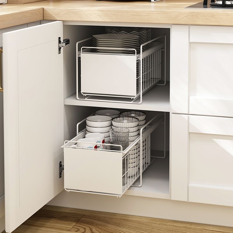 免安装抽拉式置物架厨房双层下水槽储物架橱柜内分层小型收纳架子