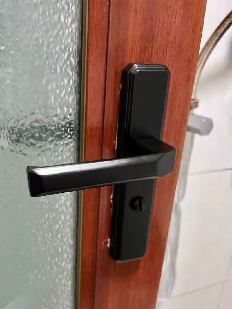 玻璃门把手卫生间防锈门锁浴室房间门锁全铝合金带钥匙卫浴锁高档