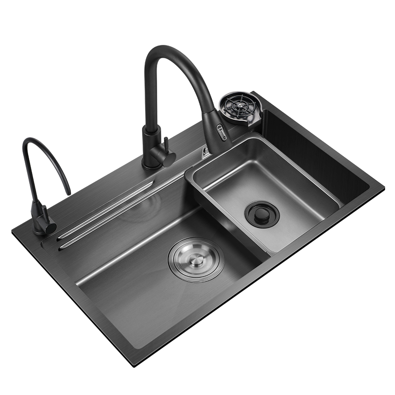 好太太厨房家用304不锈钢纳米洗菜盆 台阶水槽大单槽台下淘菜盆
