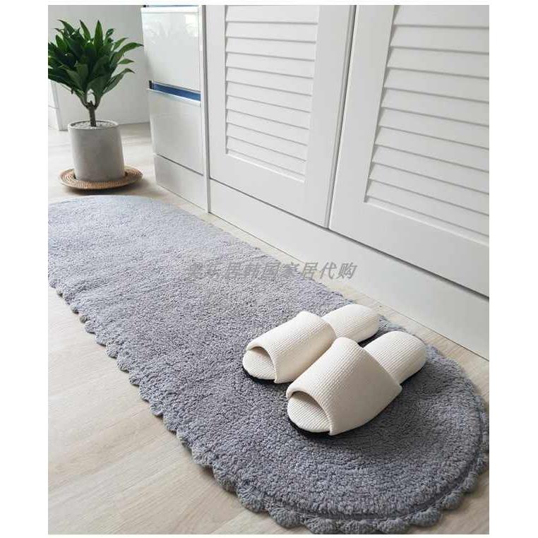 韩国进口 地垫门垫纯棉质纯色韩式脚垫地毯卫生间吸水卫浴 可机洗