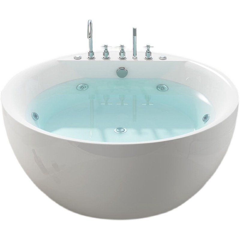 德国CARST卫浴独立式按摩浴缸家用一体圆形简约双人深泡冲浪浴盆
