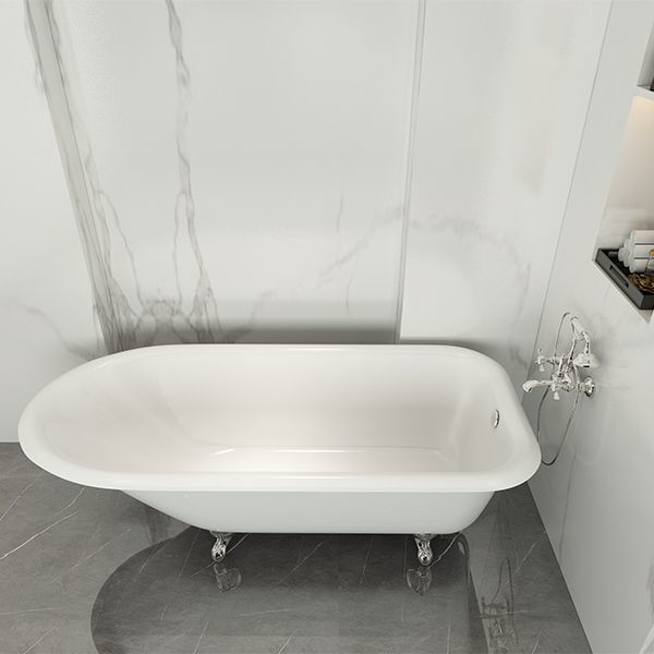 单深泡搪瓷复古欧式贵妃简易铸铁独立式浴缸家用小户型陶瓷