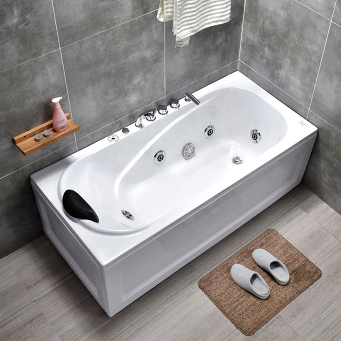 日式亚克力浴缸小户型家用成人恒温加热冲浪按摩浴盆1.2-1.8米