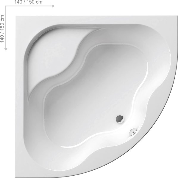 浴缸浴盆双人三角形扇形 家用情侣切角三角半圆弧形1.1m1.2m1.3米