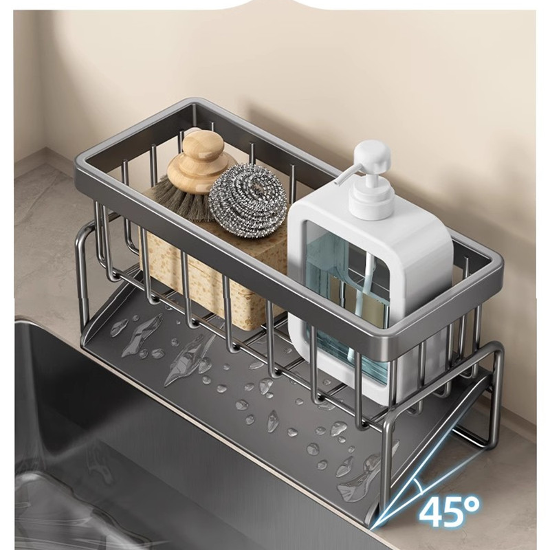 厨房置物架抹布架收纳沥水架水龙头洗碗钢丝球架水槽用品台面浴室