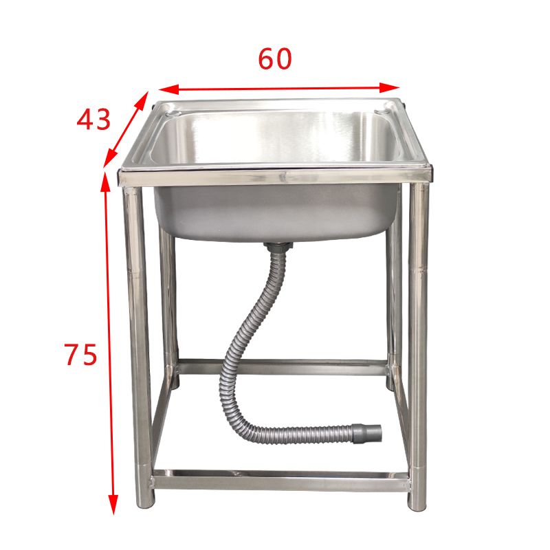 厨房不锈钢水槽单槽双槽台面一体式带支架工作台洗菜盆洗碗池家用