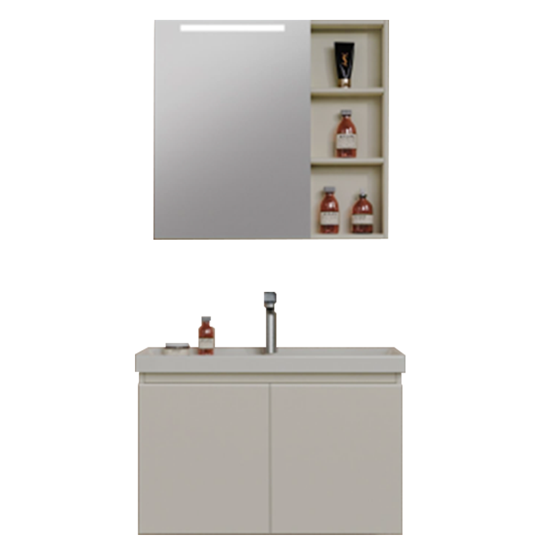 箭牌卫浴奶油风浴室柜组合陶瓷一体盆卫生间化妆柜洗手洗脸面盆柜
