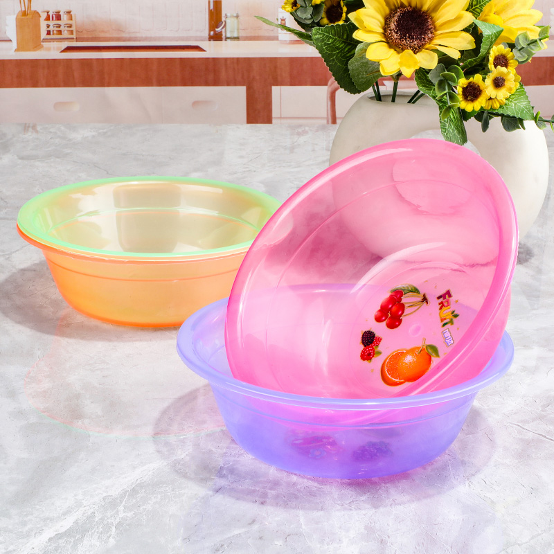 彩色半透明塑料小盆小号迷你圆形盆小碗调色盆草莓盆脸盆汤盆礼品