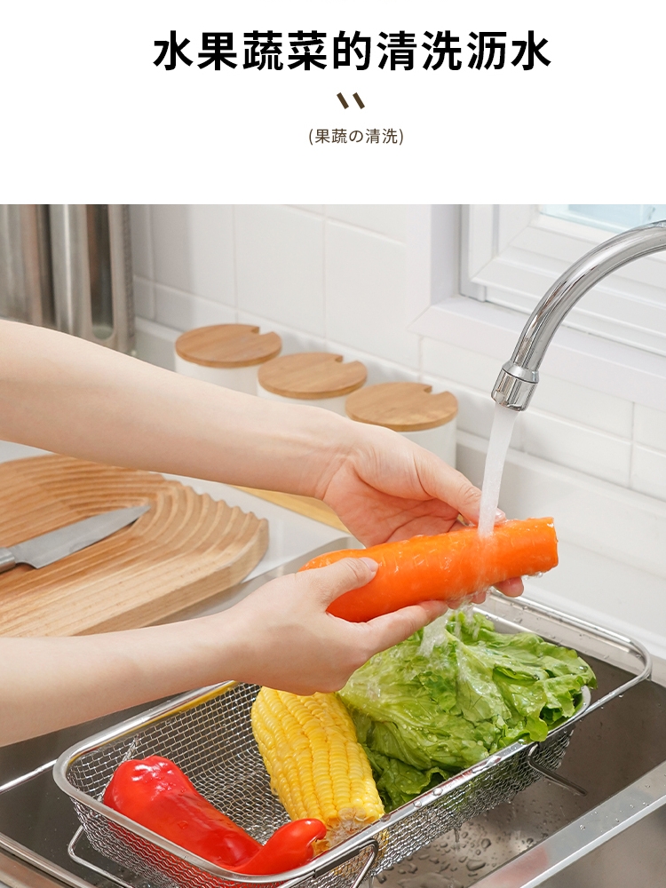 厨房不锈钢可伸缩厨房水槽洗菜篮沥水架蔬菜篮置物架水槽沥水篮